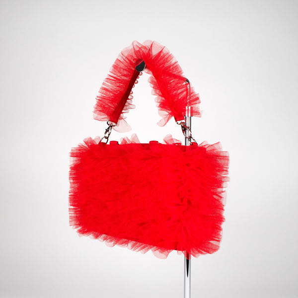 Modular 3 in 1 ruffled bag - RED