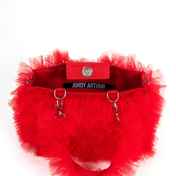 Modular 3 in 1 ruffled bag - RED