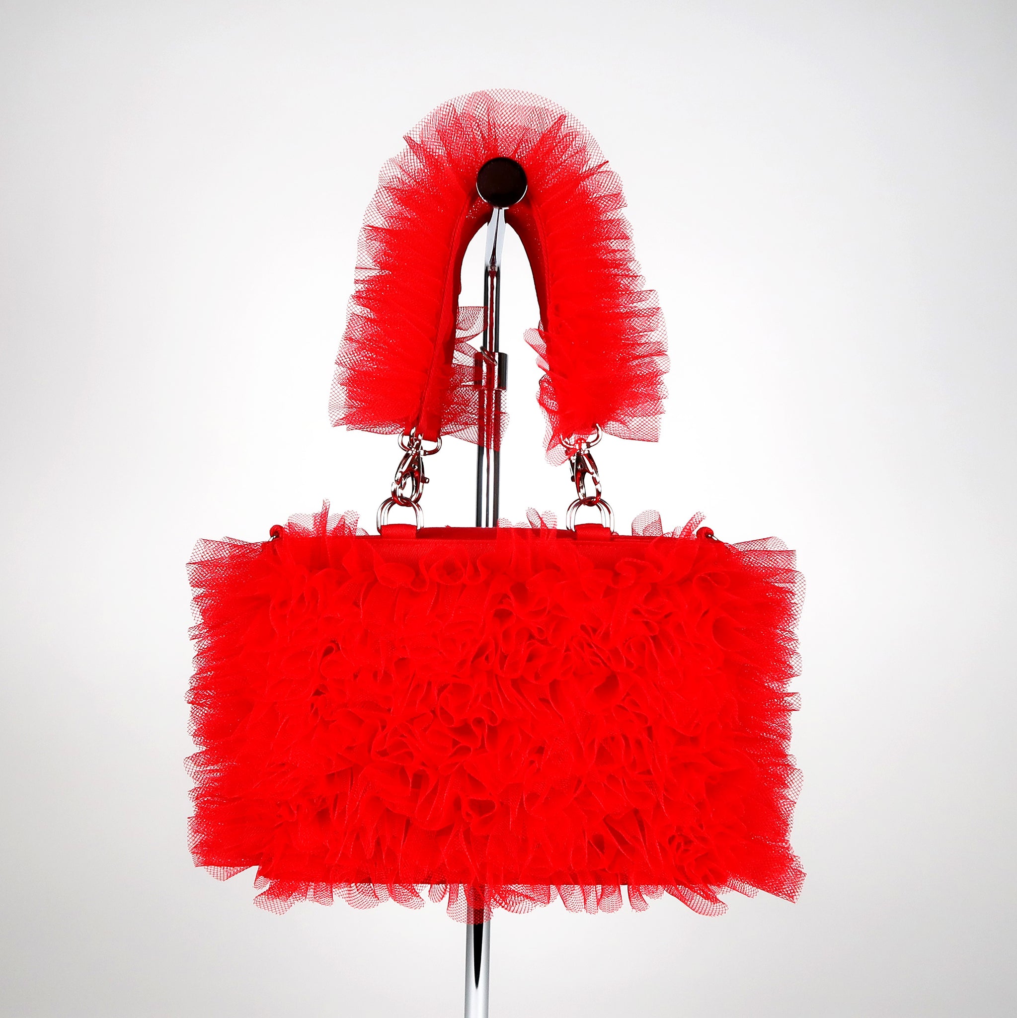Modular 3 in 1 ruffled bag - RED