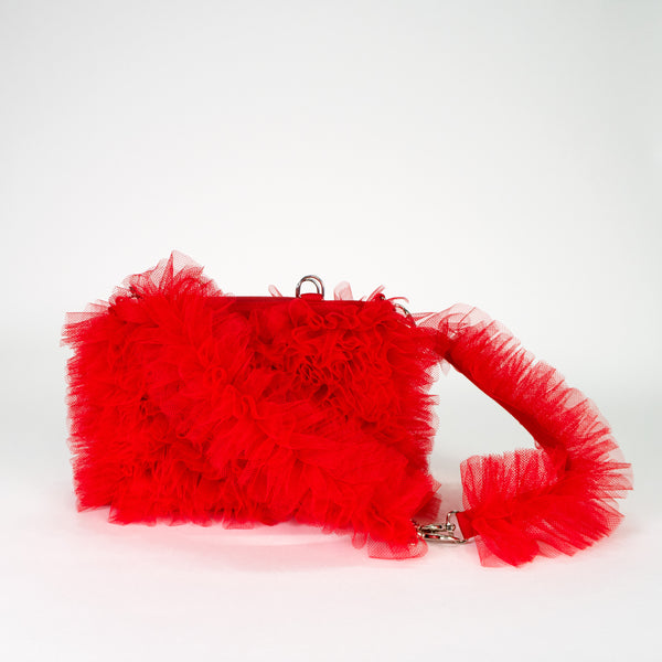 Modular 3 in 1 ruffled bag - RED
