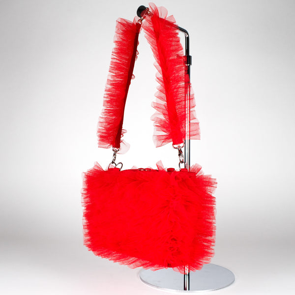Modular 3 in 1 ruffled bag - RED