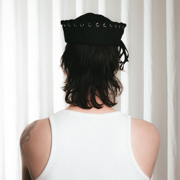 Black sailor hat